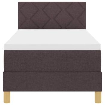 Boxspringbett mit Matratze & LED Dunkelbraun 80x200 cm Stoff