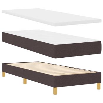 Boxspringbett mit Matratze & LED Dunkelbraun 80x200 cm Stoff