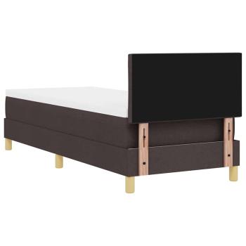 Boxspringbett mit Matratze & LED Dunkelbraun 80x200 cm Stoff