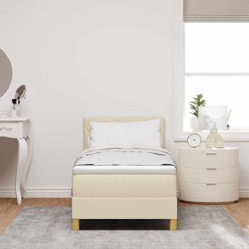 Boxspringbett mit Matratze & LED Creme 80x200 cm Stoff