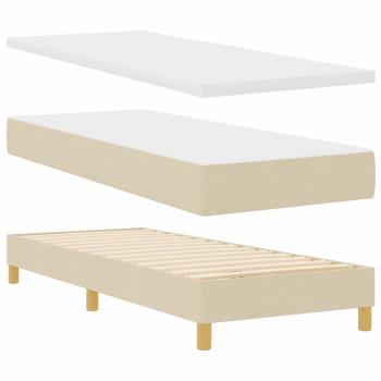 Boxspringbett mit Matratze & LED Creme 80x200 cm Stoff