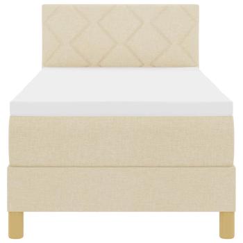 Boxspringbett mit Matratze & LED Creme 80x200 cm Stoff