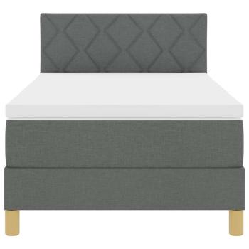 Boxspringbett mit Matratze & LED Dunkelgrau 90x200 cm Stoff