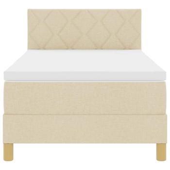 Boxspringbett mit Matratze & LED Creme 90x200 cm Stoff