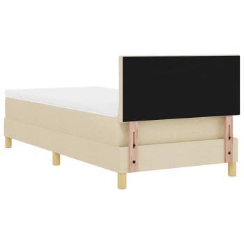 Boxspringbett mit Matratze & LED Creme 90x200 cm Stoff