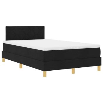 Boxspringbett mit Matratze & LED Schwarz 120x200 cm Stoff