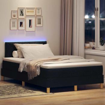 Boxspringbett mit Matratze & LED Schwarz 120x200 cm Stoff