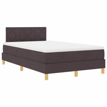 Boxspringbett mit Matratze & LED Dunkelbraun 120x200 cm Stoff
