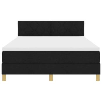 Boxspringbett mit Matratze & LED Schwarz 140x200 cm Stoff