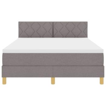 Boxspringbett mit Matratze & LED Taupe 160x200 cm Stoff