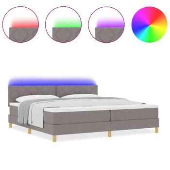 Boxspringbett mit Matratze & LED Taupe 200x200 cm Stoff