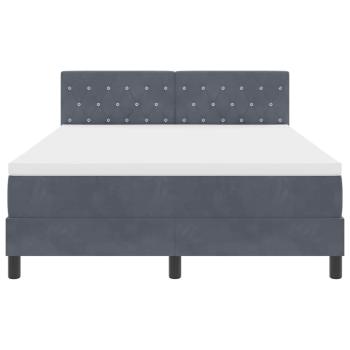 LED Boxspringbett mit Matratze Dunkelgrau 140x190 cm Samt