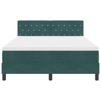 LED Boxspringbett mit Matratze Dunkelgrün 140x200 cm Samt