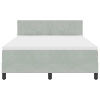 LED Boxspringbett mit Matratze Hellgrau 140x200 cm Samt