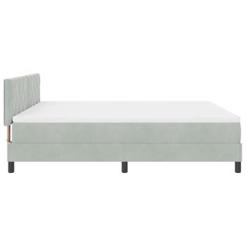 LED Boxspringbett mit Matratze Hellgrau 180x200 cm Samt