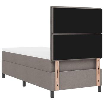 LED Boxspringbett mit Matratze Taupe 90x200 cm Stoff