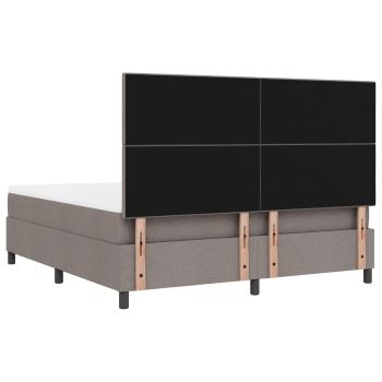 LED Boxspringbett mit Matratze Taupe 180x200 cm Stoff