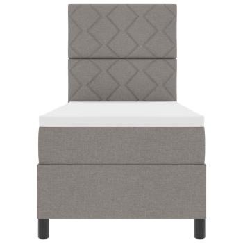 Boxspringbett mit Matratze & LED Taupe 80x200 cm Stoff