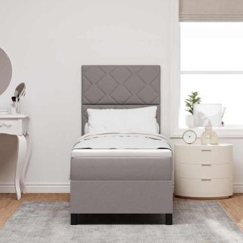 Boxspringbett mit Matratze & LED Taupe 80x200 cm Stoff