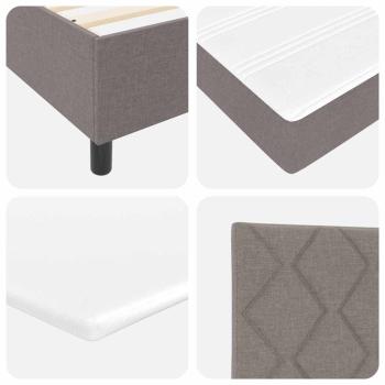 Boxspringbett mit Matratze & LED Taupe 80x200 cm Stoff