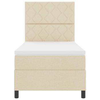 Boxspringbett mit Matratze & LED Creme 100x200 cm Stoff