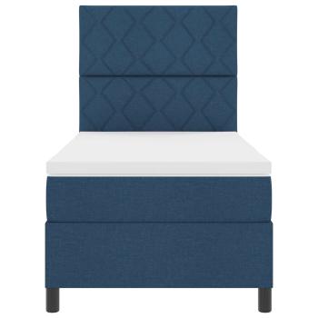 Boxspringbett mit Matratze & LED Blau 100x200 cm Stoff