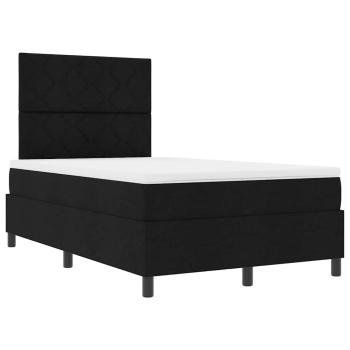 Boxspringbett mit Matratze & LED Schwarz 120x200 cm Stoff