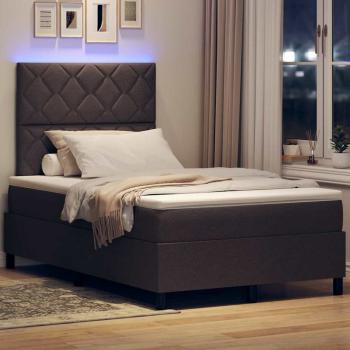 Boxspringbett mit Matratze & LED Dunkelbraun 120x200 cm Stoff