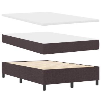 Boxspringbett mit Matratze & LED Dunkelbraun 120x200 cm Stoff