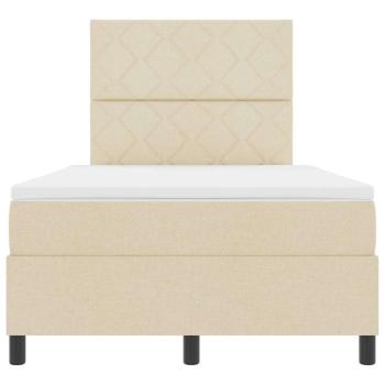 Boxspringbett mit Matratze & LED Creme 120x200 cm Stoff