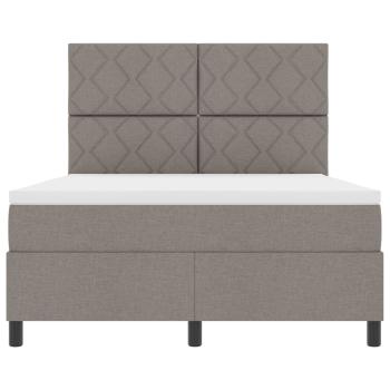 ARDEBO.de - Boxspringbett mit Matratze & LED Taupe 160x200 cm Stoff