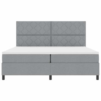Boxspringbett mit Matratze & LED Licht Grau 200x200 cm Stoff