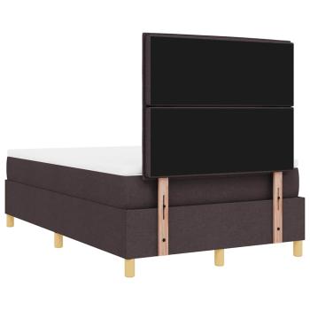 Boxspringbett mit Matratze & LED Dunkelbraun 120x190 cm Stoff