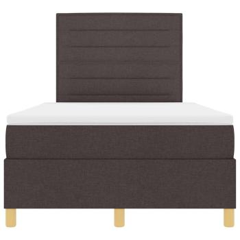 Boxspringbett mit Matratze & LED Dunkelbraun 120x190 cm Stoff