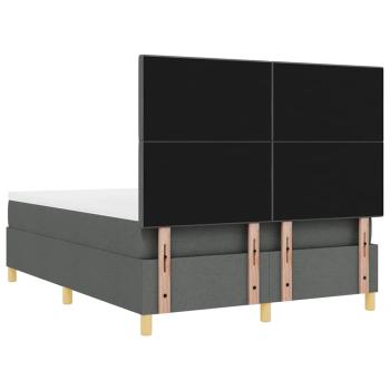 Boxspringbett mit Matratze & LED Dunkelgrau 160x200 cm Stoff