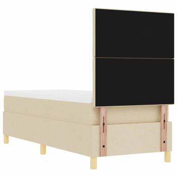Boxspringbett mit Matratze & LED Creme 80x200 cm Stoff