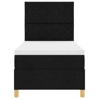 Boxspringbett mit Matratze & LED Schwarz 100x200 cm Stoff
