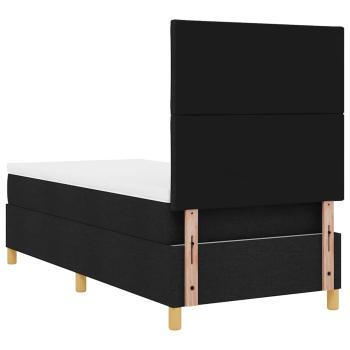 Boxspringbett mit Matratze & LED Schwarz 100x200 cm Stoff