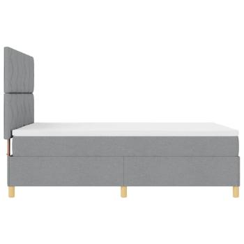 Boxspringbett mit Matratze & LED Licht Grau 160x200 cm Stoff