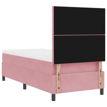 Boxspringbett mit Matratze & LED Rosa 90x190 cm Samt