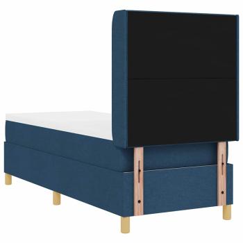 LED Boxspringbett mit Matratze Blau 80x200 cm Stoff