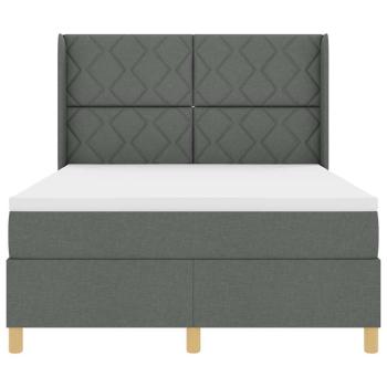 Boxspringbett mit Matratze & LED Dunkelgrau 160x200 cm Stoff