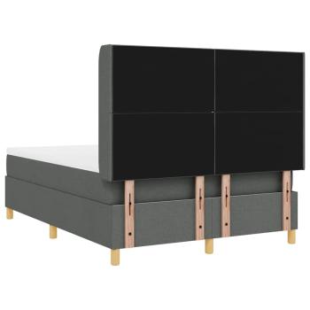 Boxspringbett mit Matratze & LED Dunkelgrau 160x200 cm Stoff