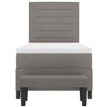 Boxspringbett mit Matratze & Bank Taupe 90x200 cm Stoff