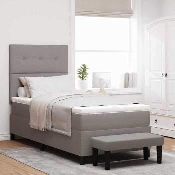 ARDEBO.de - Boxspringbett mit Kissen mit Kopfteil Taupe 90 x 200 cm Stoff