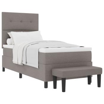 Boxspringbett mit Kissen mit Kopfteil Taupe 90 x 200 cm Stoff