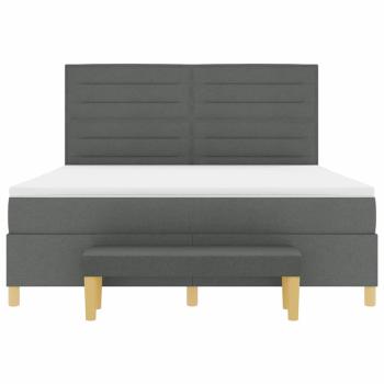 Boxspringbett mit Matratze & Bank Dunkelgrau 180x200 cm Stoff