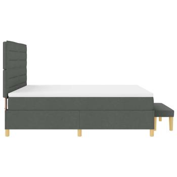 Boxspringbett mit Matratze & Bank Dunkelgrau 180x200 cm Stoff