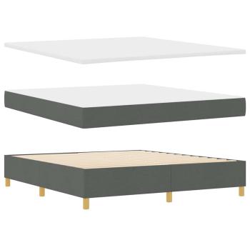 Boxspringbett mit Matratze & Bank Dunkelgrau 180x200 cm Stoff