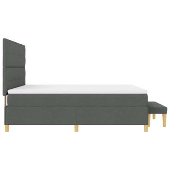 Boxspringbett mit Matratze & Bank Dunkelgrau 180x200 cm Stoff